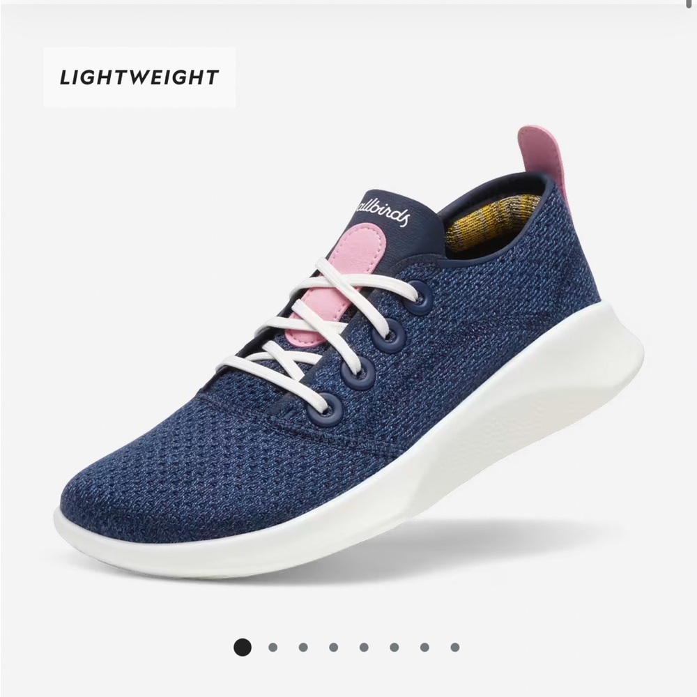 NWT ALLBIRDS SuperLight Tree Runners Deep Navy Basin Pink Sneakers (8) Sold Out